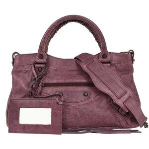 Balenciaga Purple Leather Classic The First 2way Handbag 103208･5011 1669 177595